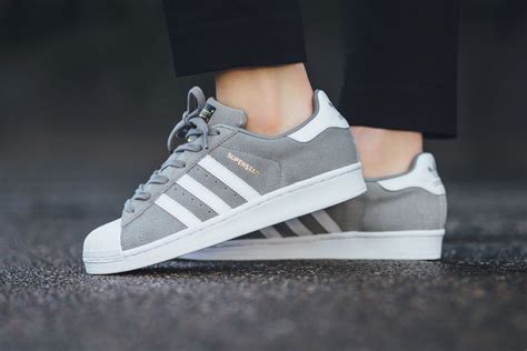 grey suede superstar Adidas